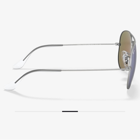 Ray-Ban Aviator Blue Flash L XL Sunglasses 58mm Silver Frame Yellow Tint Lens - Picture 3 of 11